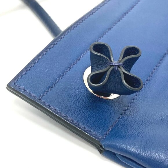 HERMES Leather Arine Mini Pochette Shoulder Bag Swift blue/SilverHardware - Picture 9 of 13
